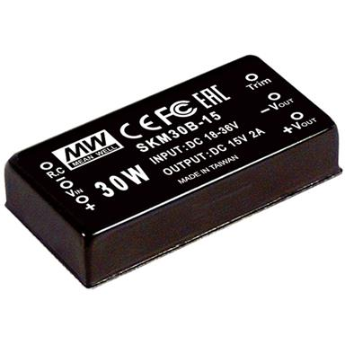 Mean Well Enterprises-SKM30A-15 DC/DC-Wandler und Spannungsreglermodul Module DC-DC 1-OUT 15V 2A 30W 6-Pin Tube