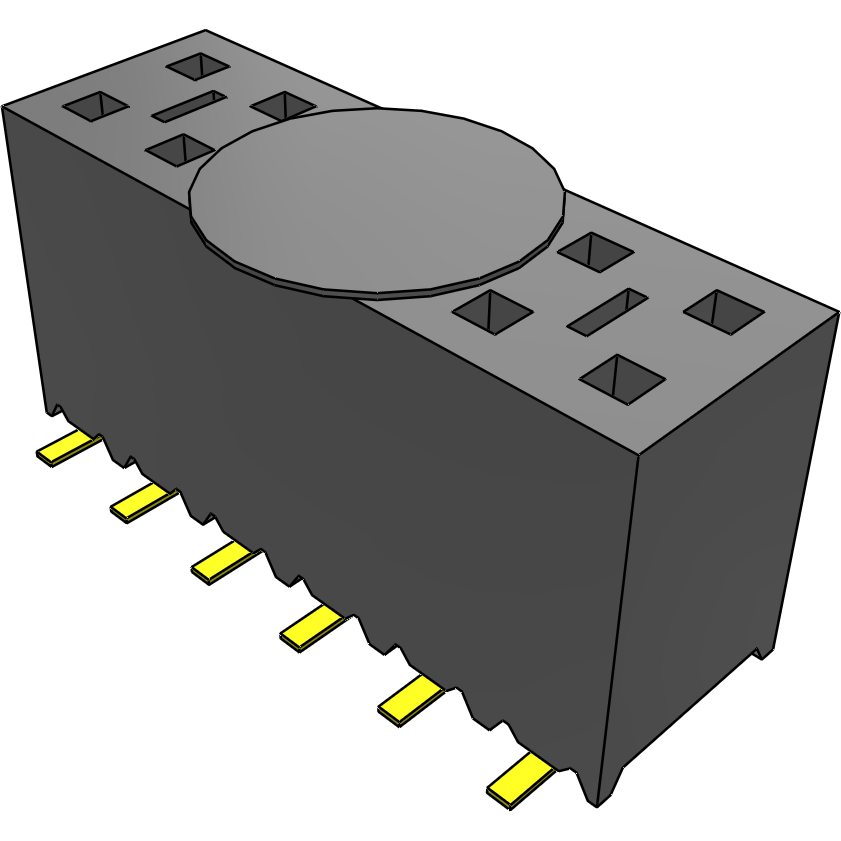 Samtec-SSM-106-L-DV-K-TR Connector Headers and PCB Receptacles Conn Socket Strip SKT 12 POS 2.54mm Solder ST Top Entry SMD T/R
