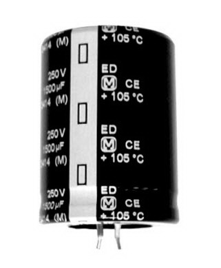 Panasonic-EET-ED2W121CA Kondensator, Aluminium Cap Aluminum Lytic 120uF 450V 20% (25 X 35mm) Snap-In 10mm 1.105 Ohm 1.02A 3000h 105°C Bulk