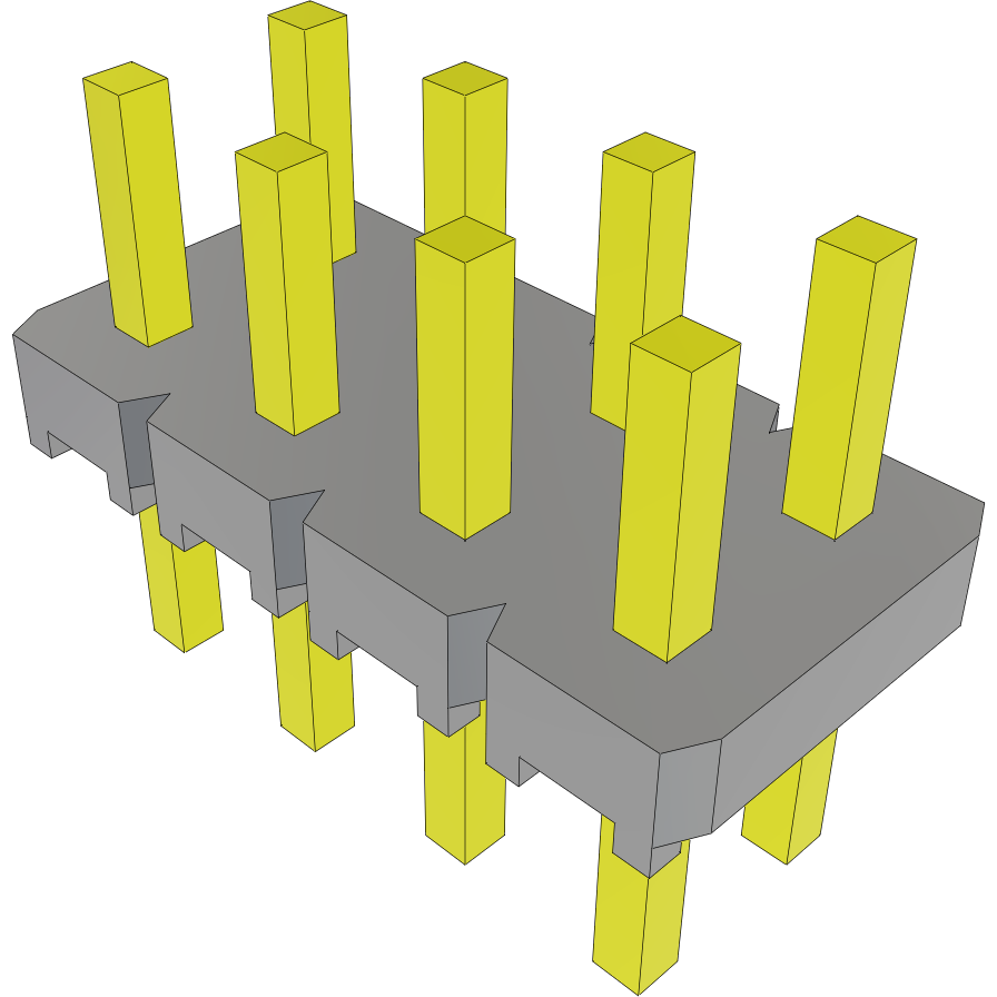 Samtec-MTLW-104-06-G-D-120 Steckverbinderleisten und Leiterplattenbuchsen Conn Unshrouded Header HDR 8 POS 2.54mm Solder ST Top Entry Thru-Hole Bulk