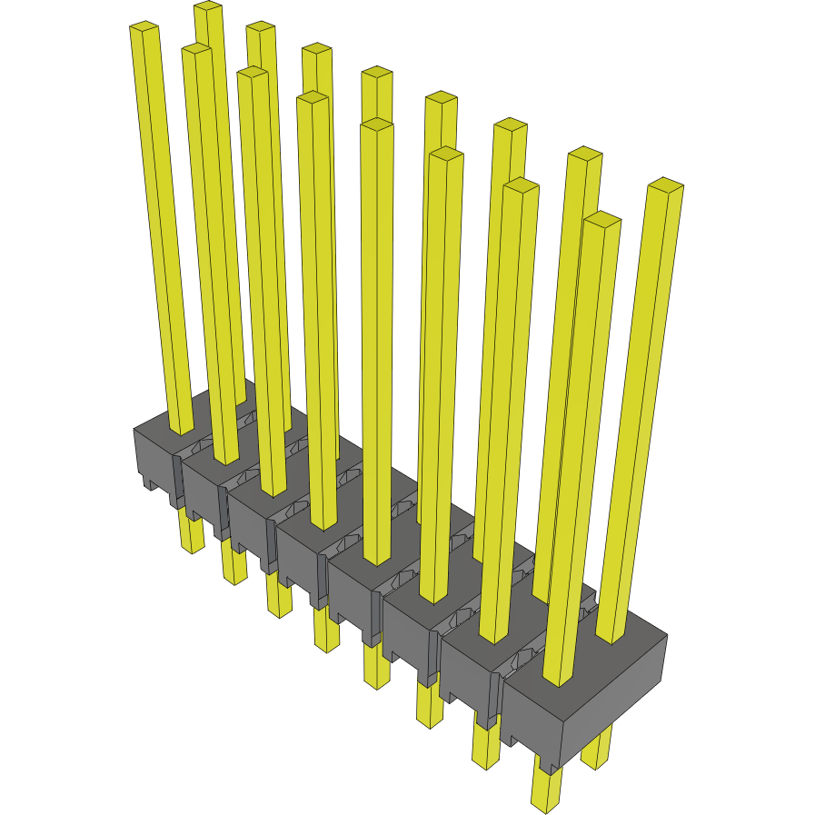 Samtec-MTSW-108-10-T-D-605 Steckverbinderleisten und Leiterplattenbuchsen Conn Unshrouded Header HDR 16 POS 2.54mm Solder ST Top Entry Thru-Hole Bulk