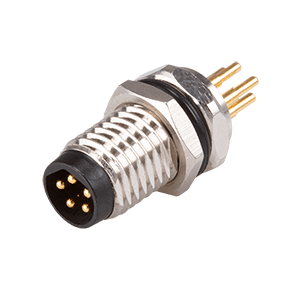 Same Sky (formerly CUI Devices)-CDM801-08A-MP-F810-67 Conector circular 8 Pins, PCB Mount, Front Fastened M8 x 1.0, A-Coding, Screw Copper Alloy, M8 Male Circular Connector Jack