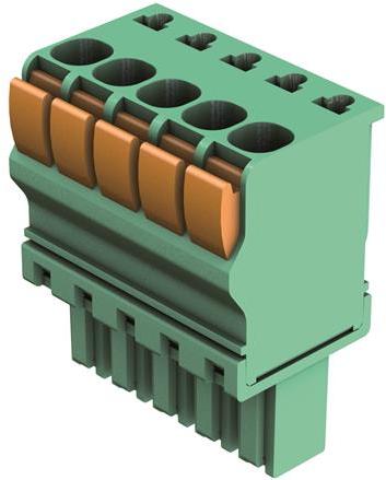 HARTING-14310414102000 Steckverbinder, Klemmenblöcke Conn Spring Cage Terminal Block F 4 POS 3.5mm Push-In Cage Clamp RA Cable Mount 11A har-flexicon® Bulk