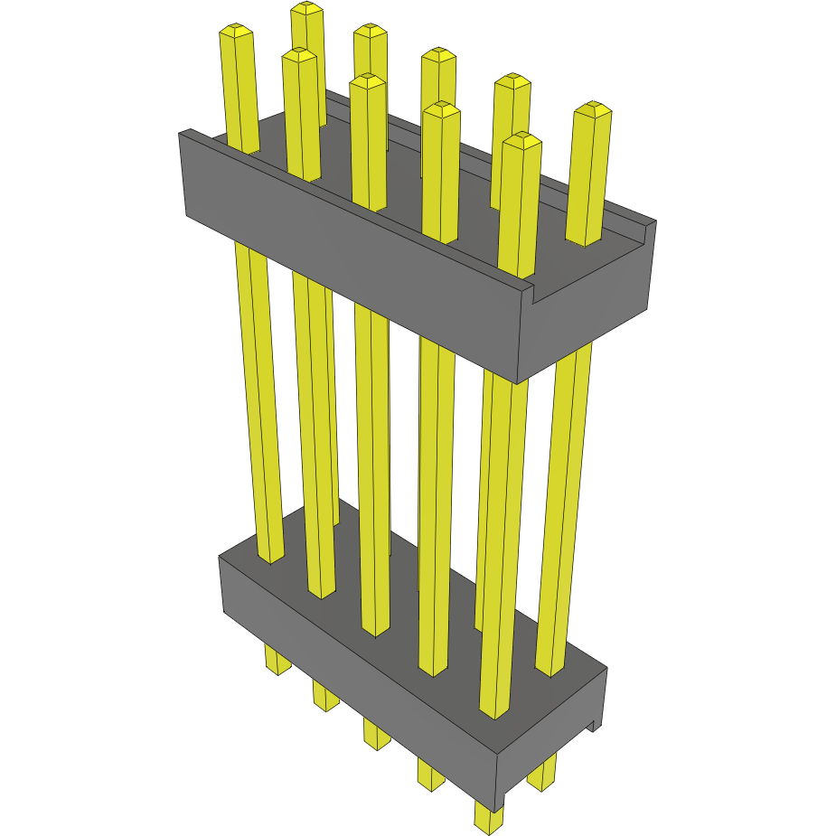 Samtec-DW-05-11-T-D-700 Connector Headers and PCB Receptacles Conn Board Stacker HDR 10 POS 2.54mm Solder ST Top Entry Thru-Hole Bulk