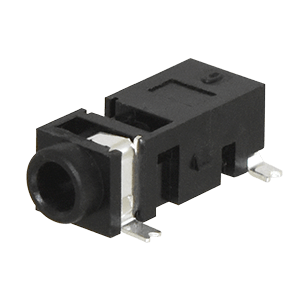 Same Sky (formerly CUI Devices)-MJ-2523-SMT-TR Conector de audio y video Conn 2.5MM Mono Jack RCP 2 POS Solder RA SMD 2 Terminal 1 Port T/R