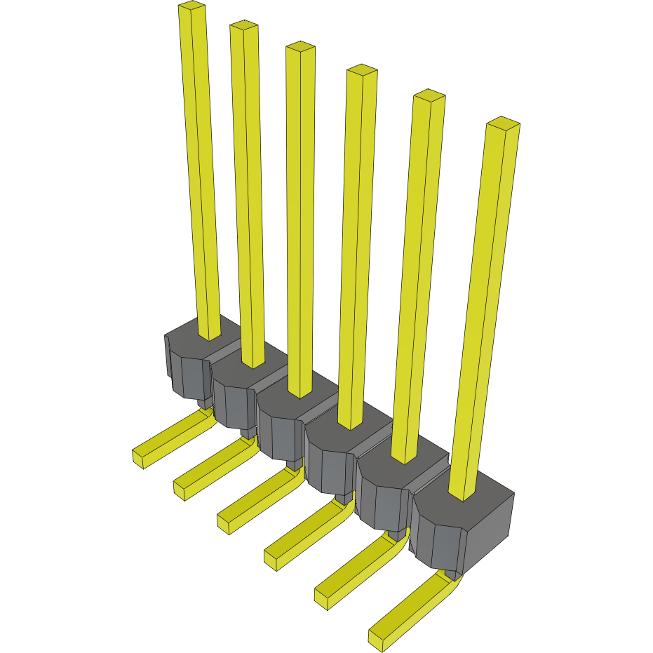 Samtec-MTSW-106-10-G-S-530-RA Steckverbinderleisten und Leiterplattenbuchsen Conn Unshrouded Header HDR 6 POS 2.54mm Solder RA Side Entry Thru-Hole Bulk