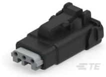 TE Connectivity-DTMH06-3SA-E003 Carcaza de cables discretos de conector Housing for Female Terminals, Wire-to-Wire, 3 Position, .165 in Centerline, Sealable, Black, Wire and Cable, Signal