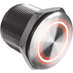 Bulgin Components PLC-MPZI022/F/RD/24 Switch Piezo Switch Piezo ON OFF SPST 1A 24VAC 24VDC Momentary Wire Lead Panel Mount Bulk