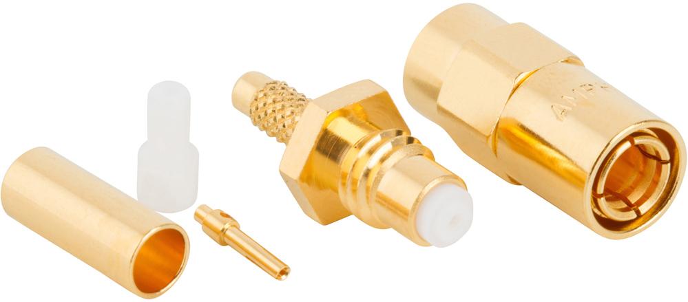 Amphenol RF-903-285P-51S Connector RF Conn SMB 0Hz to 4GHz 50Ohm Crimp ST Cable Mount PL Gold