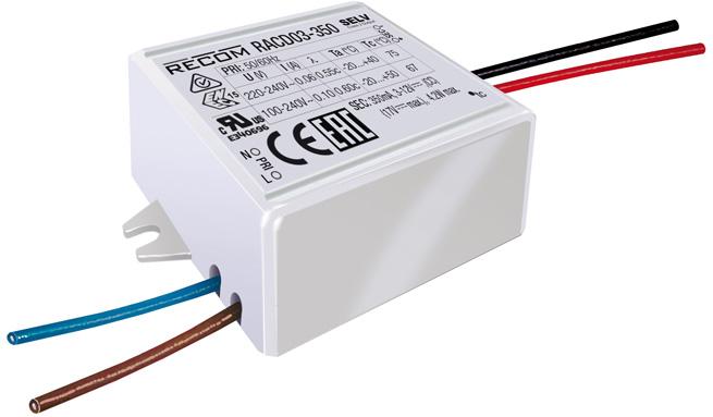 RECOM Power-RACD03-500 Alimentatori LED AC/DC LED Power Supply 3W Single 4-Pin