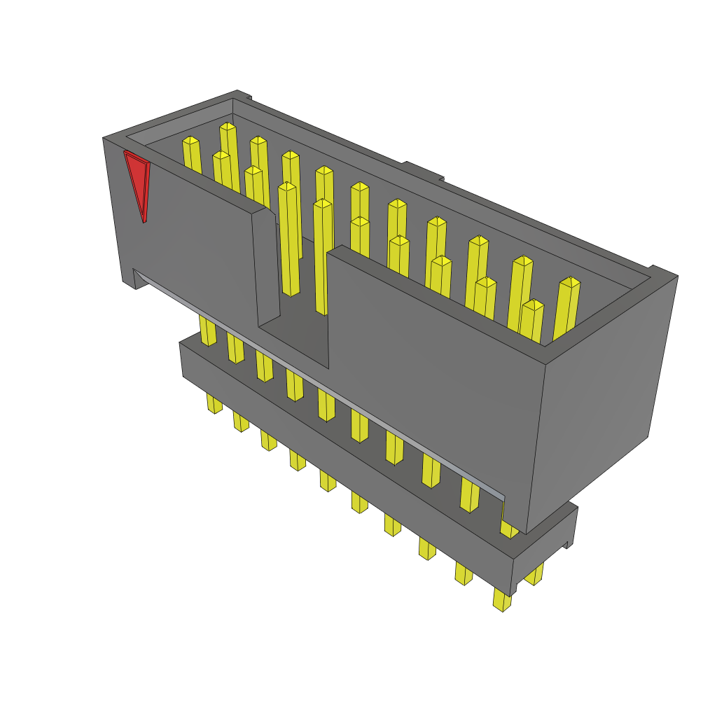 Samtec-ZSS-110-02-L-D-620 Steckverbinderleisten und Leiterplattenbuchsen Conn Elevated Shrouded Header HDR 20 POS 2.54mm Solder ST Top Entry Thru-Hole Layer