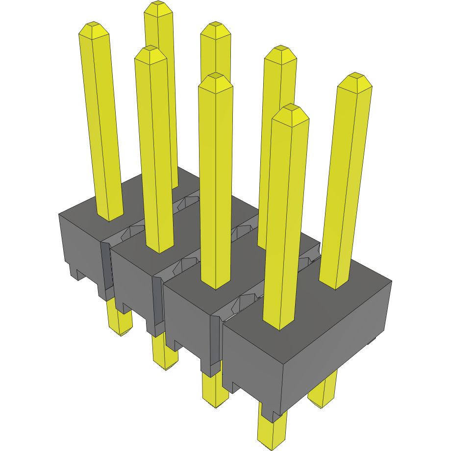 Samtec-HTSW-104-24-G-D Steckverbinderleisten und Leiterplattenbuchsen Conn Unshrouded Header HDR 8 POS 2.54mm Solder ST Top Entry Thru-Hole Bulk