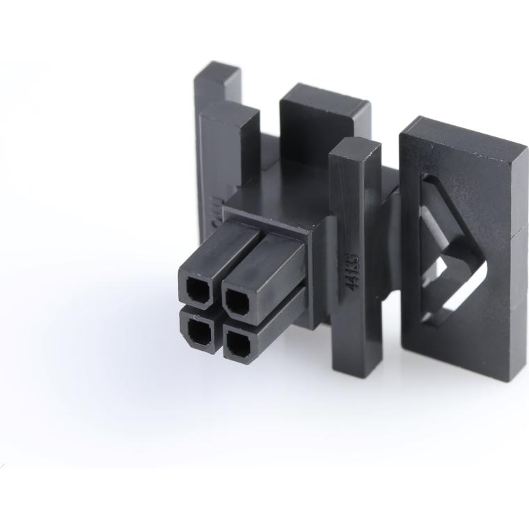 Molex-441330400 Connector Discrete Wire Housing Conn Housing RCP 4 POS 3mm Crimp ST Panel Mount Black Micro-Fit 3.0 BMI™ Tray