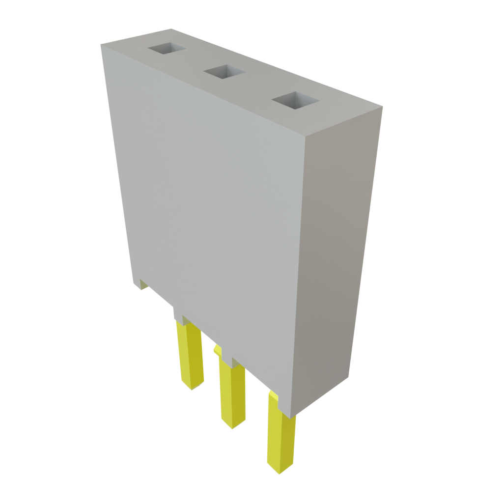 Samtec-SSQ-103-02-G-S-LL Connector Headers and PCB Receptacles Conn Socket Strip SKT 3 POS 2.54mm Solder ST Top Entry Thru-Hole Bulk