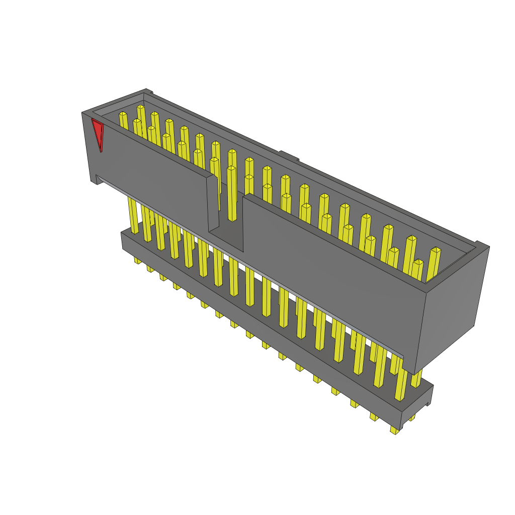 Samtec-ZSS-117-03-G-D-740 Steckverbinderleisten und Leiterplattenbuchsen Conn Elevated Shrouded Header HDR 34 POS 2.54mm Solder ST Top Entry Thru-Hole Layer