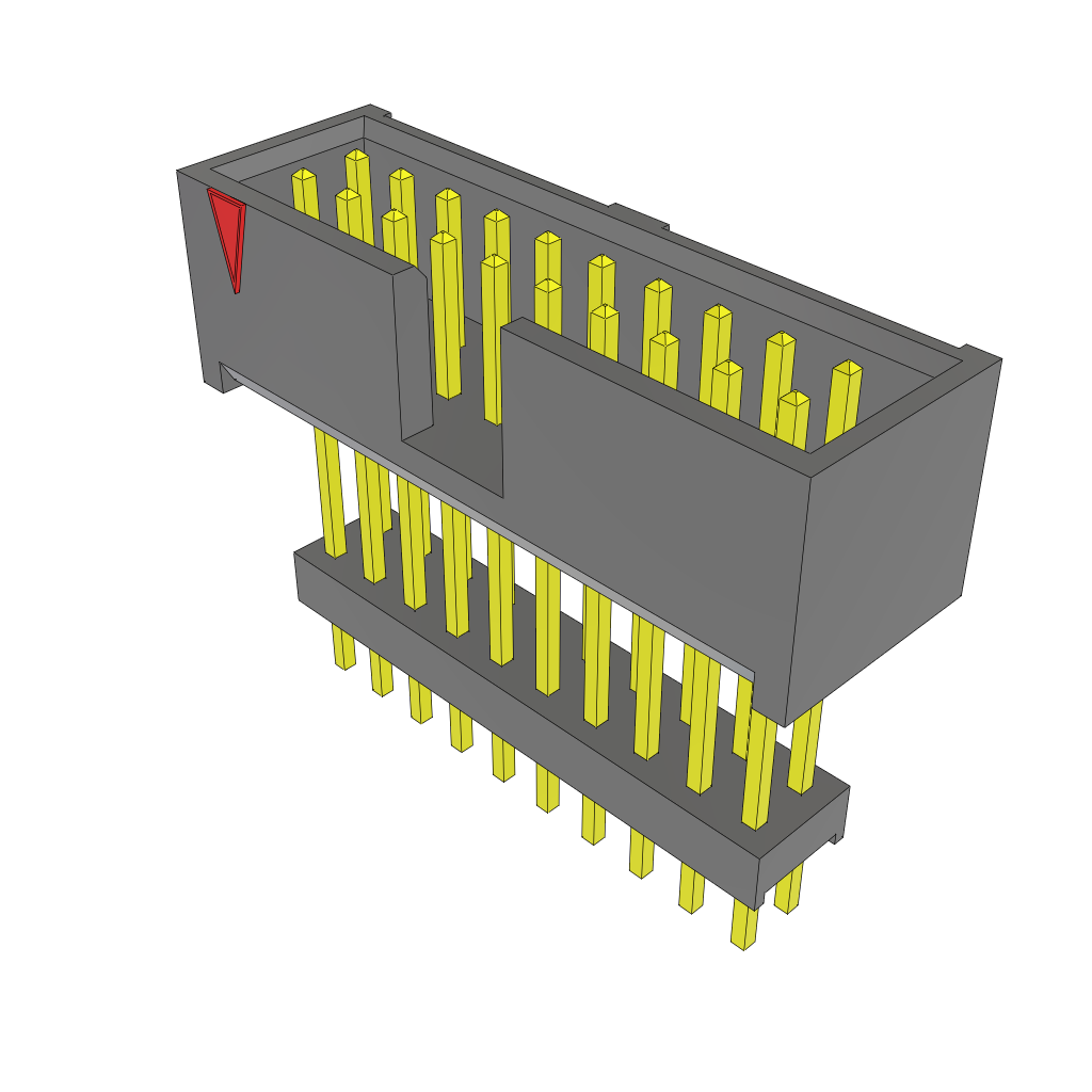 Samtec-ZSS-110-04-S-D-780-20 Steckverbinderleisten und Leiterplattenbuchsen Conn Elevated Shrouded Header HDR 20 POS 2.54mm Solder ST Top Entry Thru-Hole Bulk