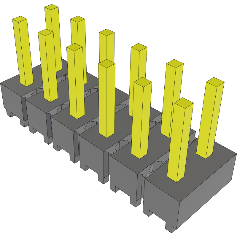 Samtec-MTSW-106-06-T-D-185 Steckverbinderleisten und Leiterplattenbuchsen Conn Unshrouded Header HDR 12 POS 2.54mm Solder ST Top Entry Thru-Hole Bulk