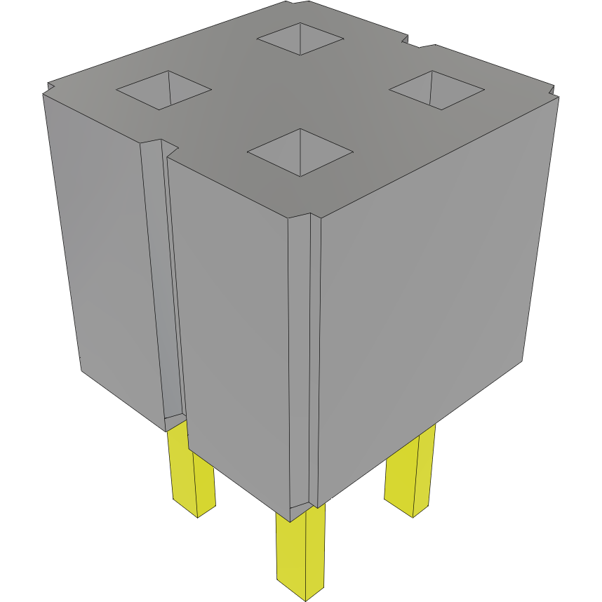 Samtec-TSW-102-07-L-D Steckverbinderleisten und Leiterplattenbuchsen Conn Unshrouded Header HDR 4 POS 2.54mm Solder ST Top Entry Thru-Hole
