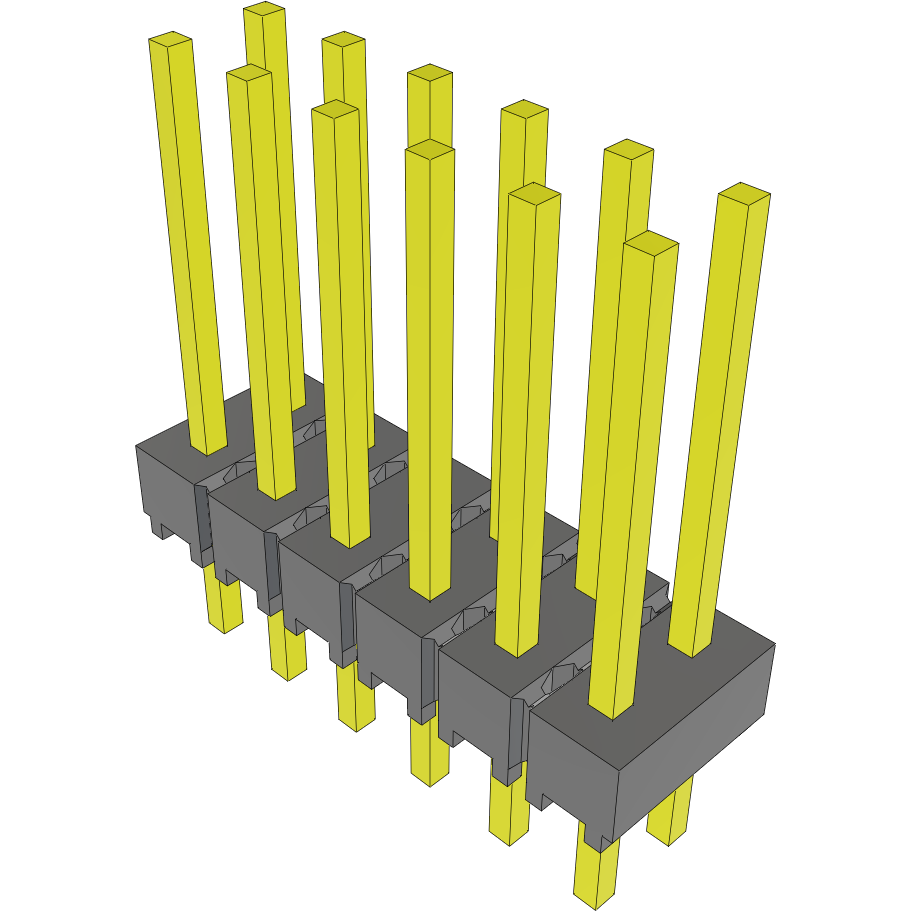 Samtec-MTSW-106-22-G-D-405 Piastre connettori e prese PCB Conn Unshrouded Header HDR 12 POS 2.54mm Solder ST Top Entry Thru-Hole Bulk