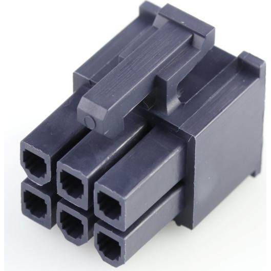 Molex-0039039062 Einzeladersteckverbinder, Gehäuse Conn Housing RCP 6 POS 4.2mm Crimp ST Cable Mount Black Mini-Fit Jr. Bag