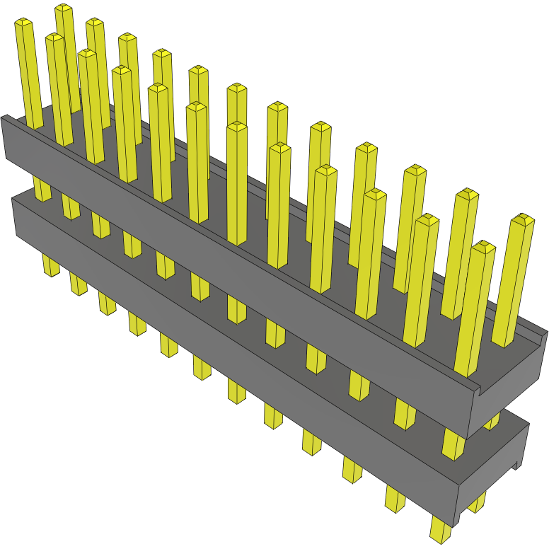 Samtec-DW-12-15-F-D-300 连接器插头及 PCB 插座 Conn Board Stacker HDR 24 POS 2.54mm Solder ST Top Entry Thru-Hole Bulk