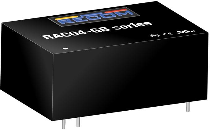 RECOM Power-RAC04-3.3SGB 交流至直流电源供应器 AC/DC Power Supply Single-OUT 3.3V 1.21A 4W 5-Pin Tube