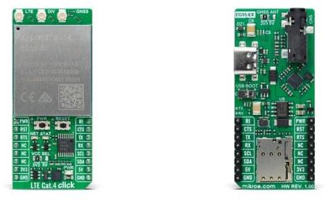 MikroElektronika-MIKROE-6256 Cartes et kits de développement RF/sans fil EG95EXGA-128-SGNS Cellular Module Click Board