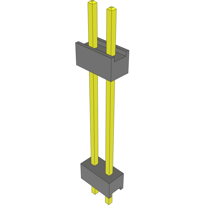 Samtec-DW-02-12-T-S-750 Steckverbinderleisten und Leiterplattenbuchsen Conn Board Stacker HDR 2 POS 2.54mm Solder ST Top Entry Thru-Hole Bulk