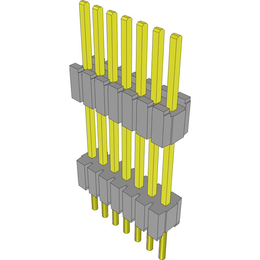 Samtec-DWM-07-58-G-S-420 Connector Headers and PCB Receptacles Conn Board Stacker HDR 7 POS 1.27mm Solder ST Thru-Hole Tube