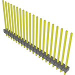 Conn Unshrouded Header HDR 20 POS 2.54mm Solder ST Top Entry Thru-Hole Bulk