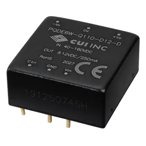 CUI Inc-PQDE6W-Q110-D12-D DC to DC Converter and Switching Regulator Module Module DC-DC 110VIN 2-OUT -12V/12V -0.25A/0.25A 6W 6-Pin DIP Module