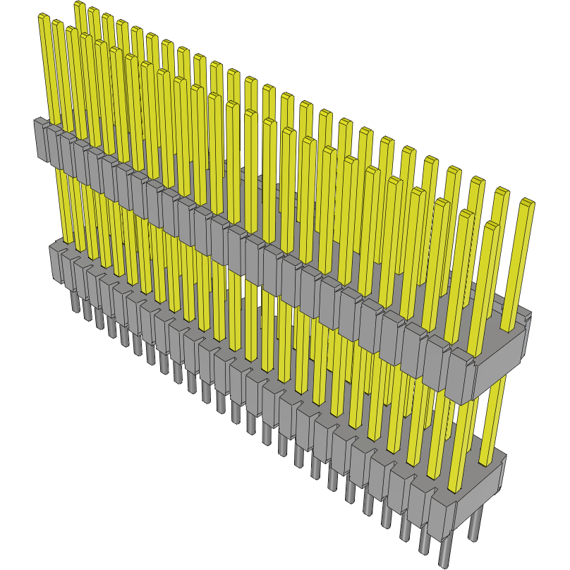 Samtec-DWM-25-60-S-D-455 Cabezales del conector y receptáculos PCB Conn Board Stacker HDR 50 POS 1.27mm Solder ST Thru-Hole Tube