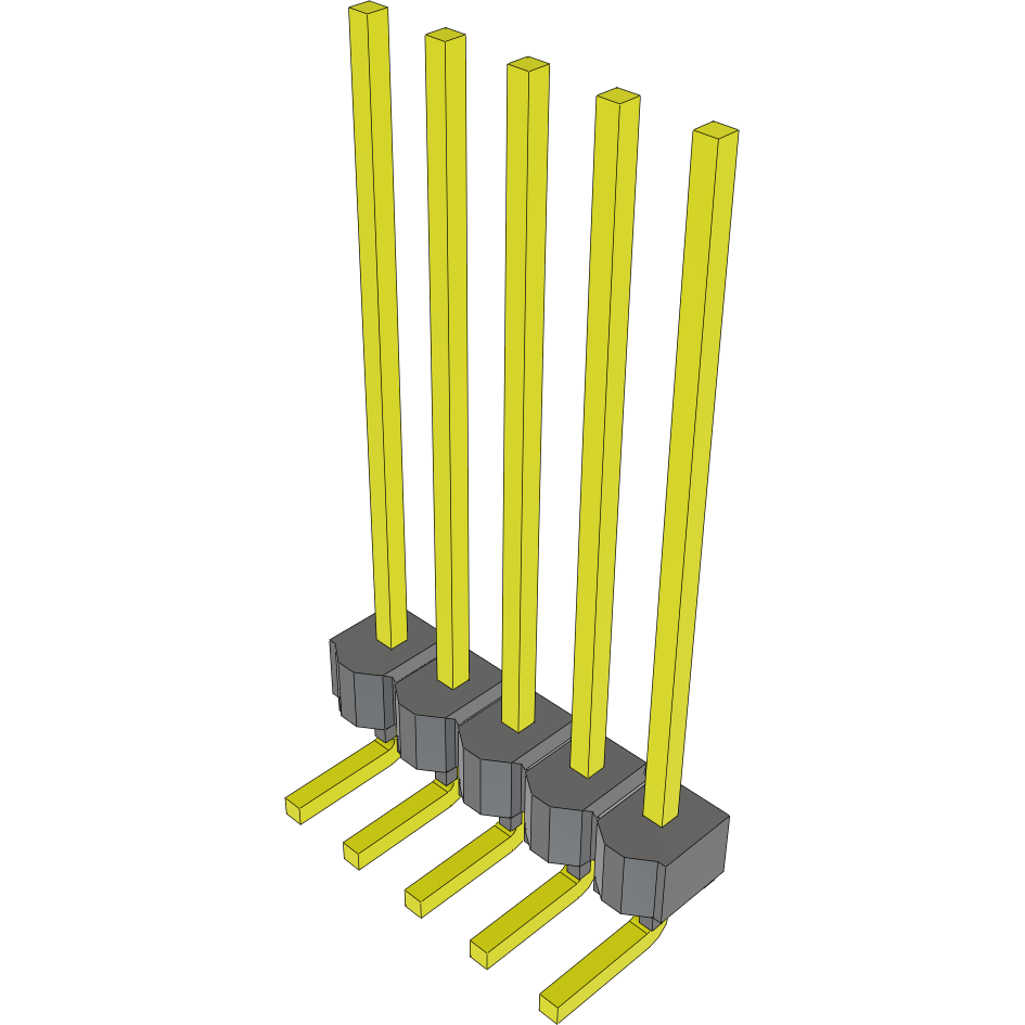 Samtec-MTSW-105-12-L-S-730-RA Steckverbinderleisten und Leiterplattenbuchsen Conn Unshrouded Header HDR 5 POS 2.54mm Solder RA Thru-Hole Bulk