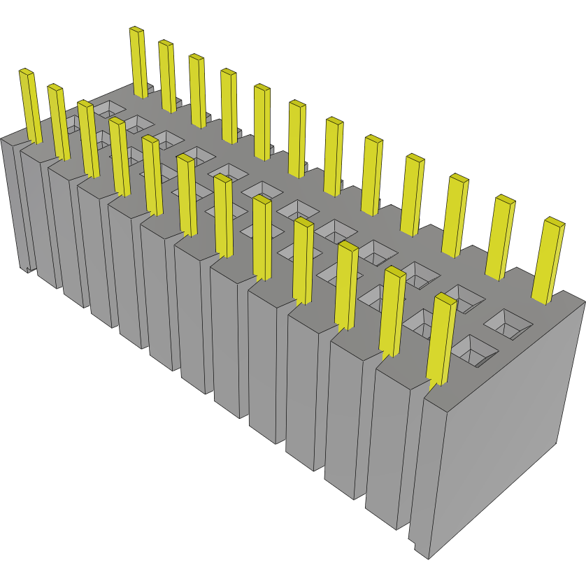 Samtec-BSW-112-04-T-D Cabezales del conector y receptáculos PCB Conn Bottom Mount Socket Strip SKT 24 POS 2.54mm Solder ST Bottom Entry Thru-Hole Bulk