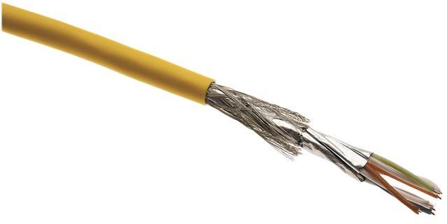 HARTING Technology Group-09456000711 Cable Multi-Conductor CAT7a Cable Foil/Braid Polypropylene 8Conductors 26AWG 6.4mm Yellow Polyurethane 100m