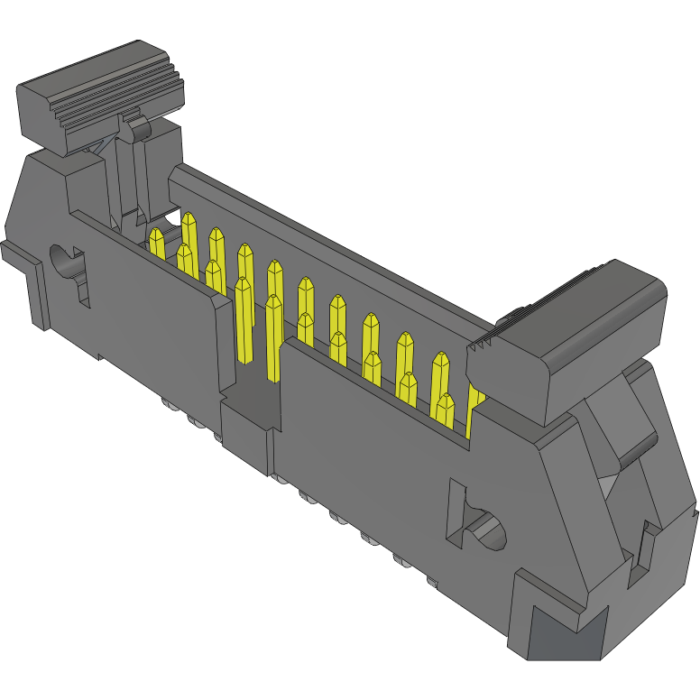 Samtec-EJH-110-02-L-D-RA Piastre connettori e prese PCB Conn Ejector Header HDR 20 POS 2.54mm Solder RA Thru-Hole Tube