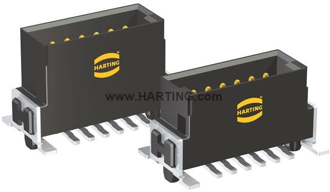 HARTING-15120262601000 Steckverbinderleisten und Leiterplattenbuchsen Conn Shrouded Header (4 Sides) HDR 26 POS 1.27mm Solder ST Top Entry SMD har-flex® T/R