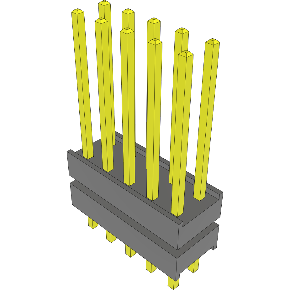 Samtec-DW-05-10-L-D-235 连接器插头及 PCB 插座 Conn Board Stacker HDR 10 POS 2.54mm Solder ST Top Entry Thru-Hole Bulk