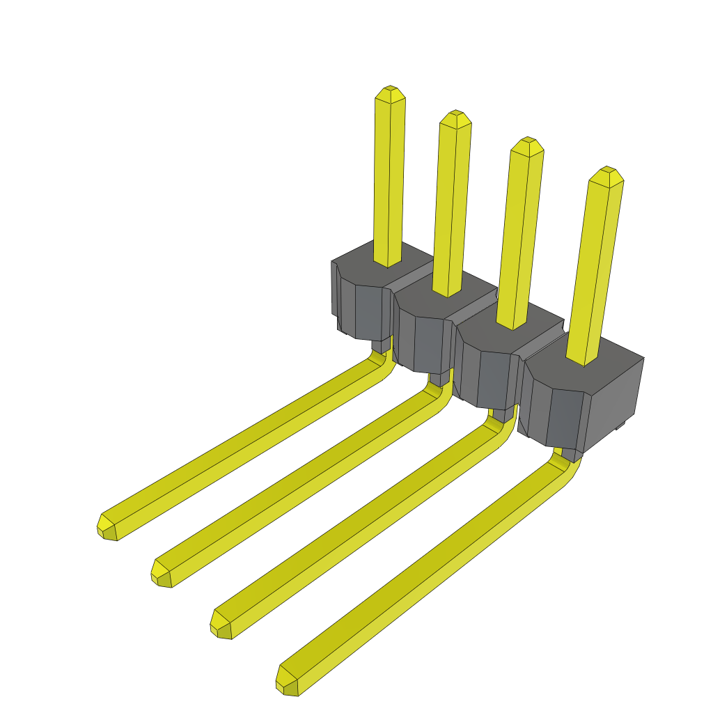 Samtec-TSW-104-10-T-S-RA Steckverbinderleisten und Leiterplattenbuchsen Conn Unshrouded Header HDR 4 POS 2.54mm Solder RA Side Entry Thru-Hole Bulk