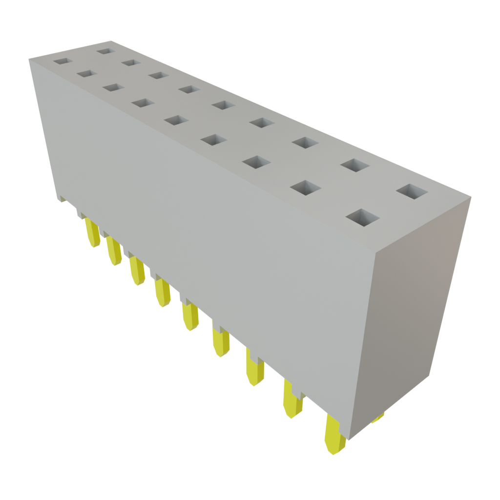 Samtec-SSW-109-06-S-D Cabezales del conector y receptáculos PCB Conn Socket Strip SKT 18 POS 2.54mm Solder ST Top Entry Thru-Hole Bulk