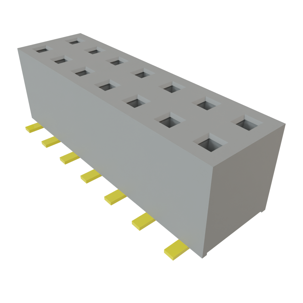 Samtec-TLE-107-01-G-DV-A Connector Headers and PCB Receptacles Conn Socket Strip SKT 14 POS 2mm Solder ST Bottom Entry SMD Tube