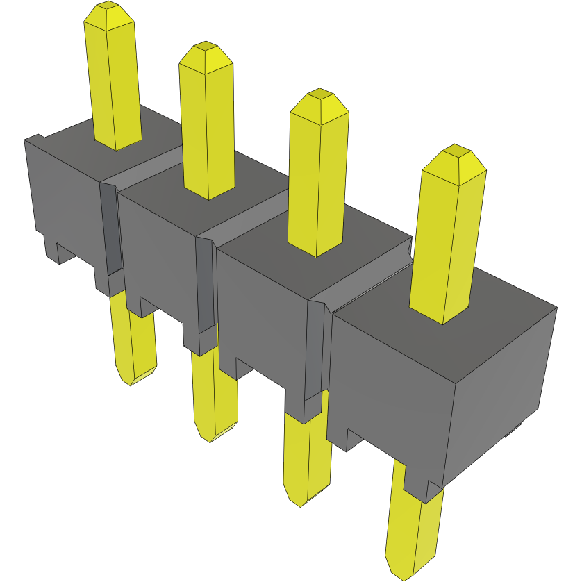 Samtec-TSW-104-05-G-S Connector Headers and PCB Receptacles Conn Unshrouded Header HDR 4 POS 2.54mm Solder ST Top Entry Thru-Hole Bulk