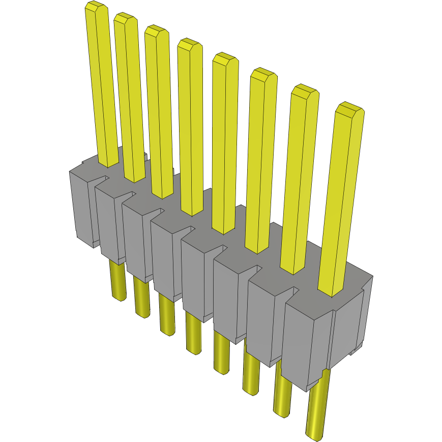 Samtec-HTMS-108-52-G-S Cabezales del conector y receptáculos PCB Conn Unshrouded Header HDR 8 POS 1.27mm Solder ST Top Entry Thru-Hole Tube