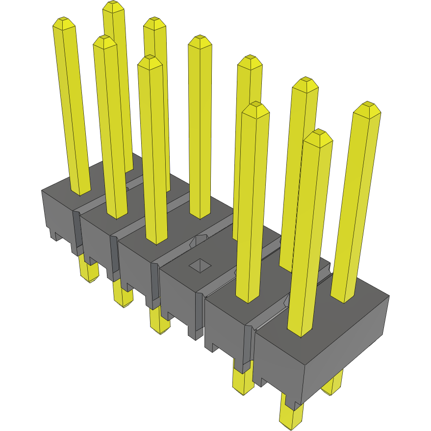 Samtec-TSW-106-14-L-D-007 Steckverbinderleisten und Leiterplattenbuchsen Conn Unshrouded Header HDR 12 POS 2.54mm Solder ST Top Entry Thru-Hole Bulk