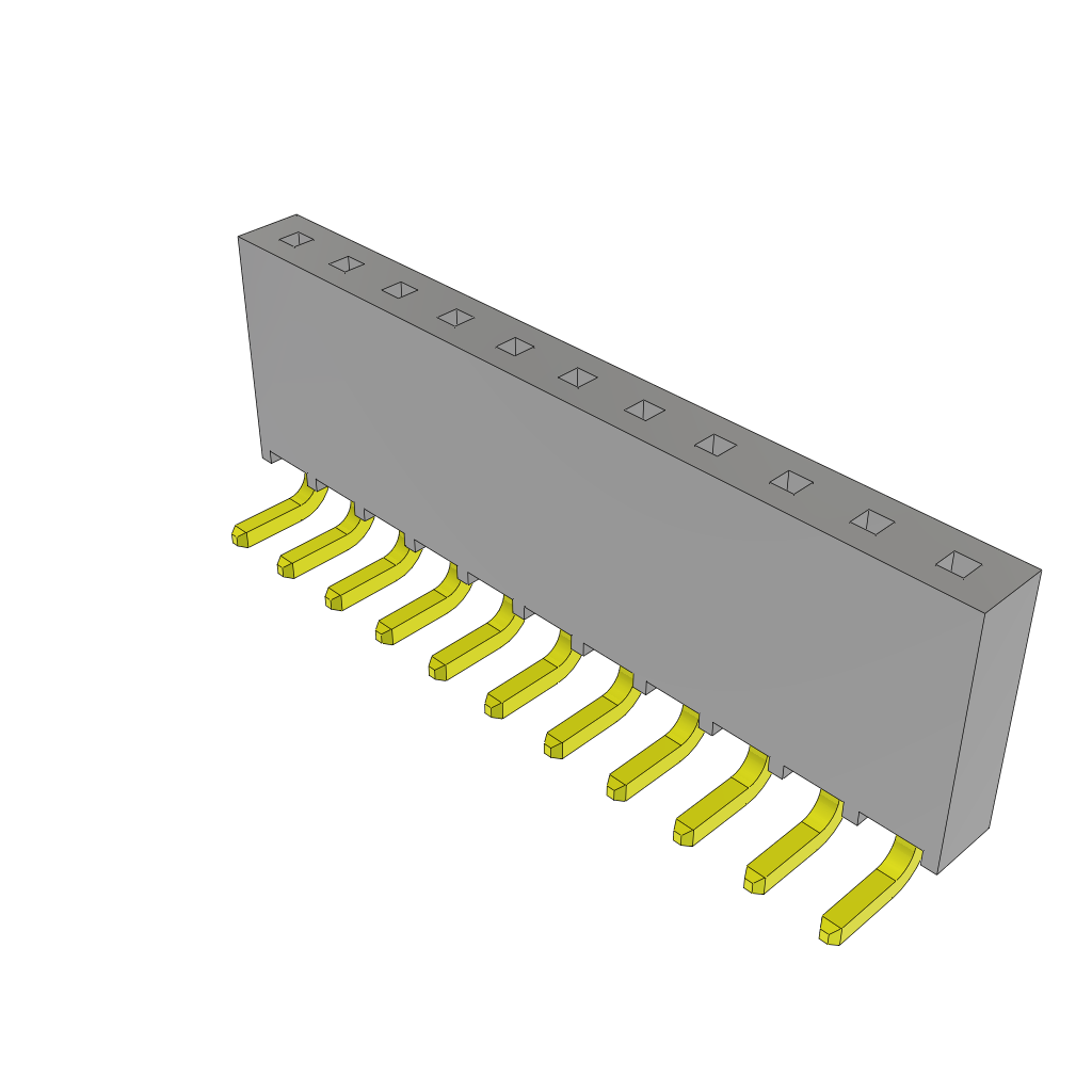 Samtec-SSQ-111-02-G-S-RA Steckverbinderleisten und Leiterplattenbuchsen Conn Socket Strip SKT 11 POS 2.54mm Solder RA Side Entry Thru-Hole Bulk