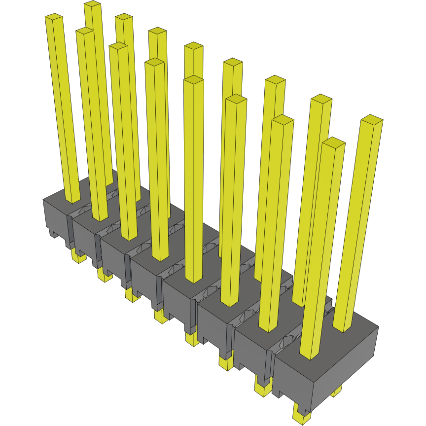Samtec-MTSW-108-22-L-D-450 Connector Headers and PCB Receptacles Conn Unshrouded Header HDR 16 POS 2.54mm Solder ST Top Entry Thru-Hole Bulk