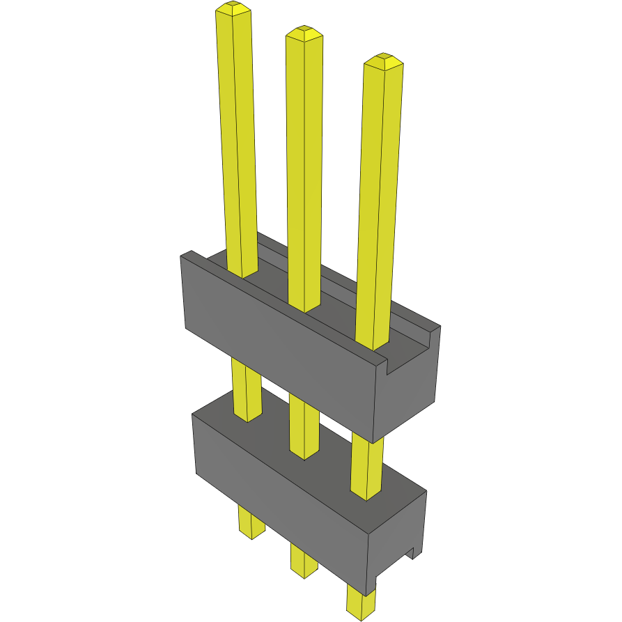 Samtec-DW-03-09-G-S-330 Steckverbinderleisten und Leiterplattenbuchsen Conn Board Stacker HDR 3 POS 2.54mm Solder ST Top Entry Thru-Hole Bulk