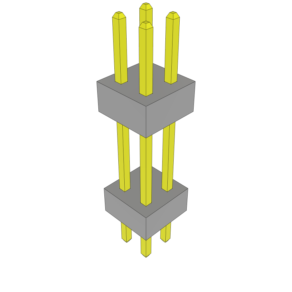 Samtec-TW-02-06-G-D-395-120 Steckverbinderleisten und Leiterplattenbuchsen Conn Board Stacker HDR 4 POS 2mm Solder ST Top Entry Thru-Hole Bulk