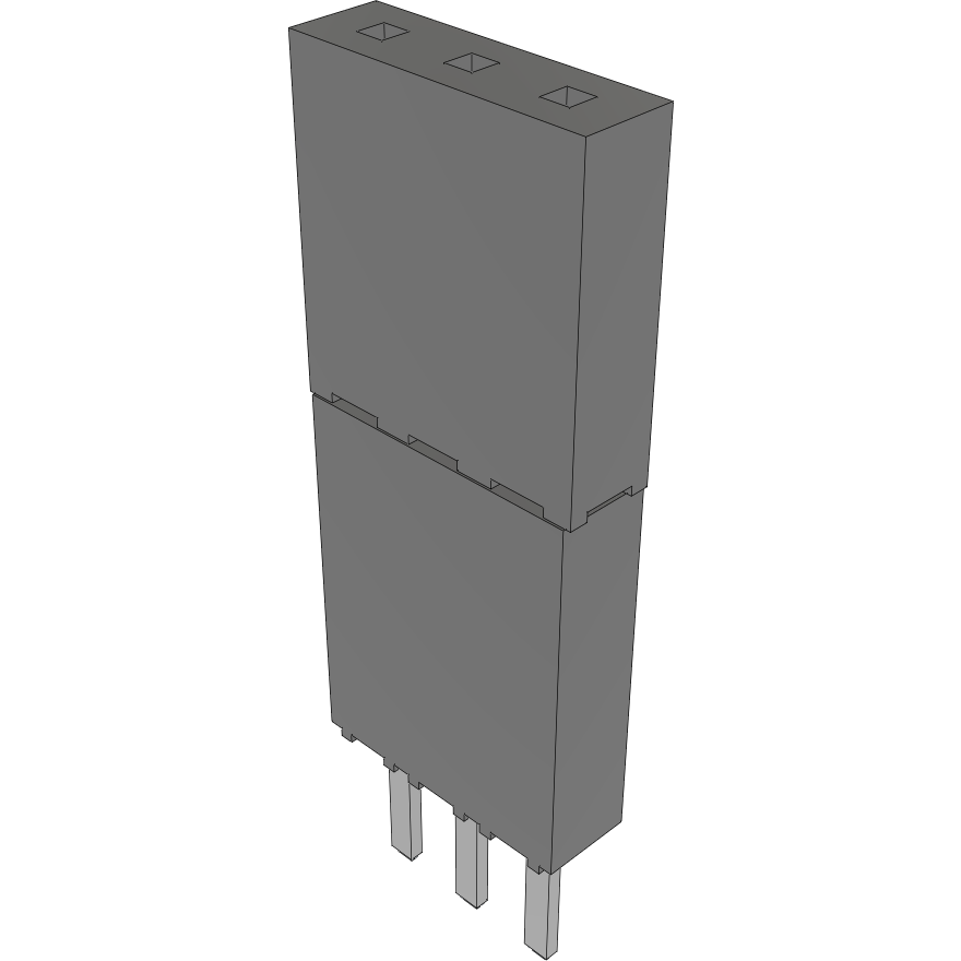 Samtec-ESW-103-44-T-S Steckverbinderleisten und Leiterplattenbuchsen Conn Elevated Socket SKT 3 POS 2.54mm Solder ST Top Entry Thru-Hole Bulk