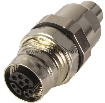 HARTING-21038612844 Steckverbinder, rund Conn M12 Circular SKT 8 POS Crimp ST Cable Mount 8 Terminal 1 Port
